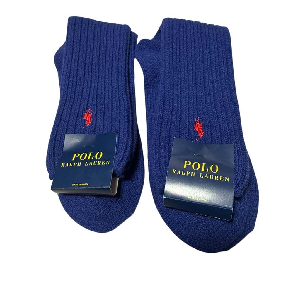 Polo Ralph Lauren Ribbed Wool Socks Size 10-13 Blue